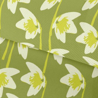 Abstract Green Flower Waterproof Oxford