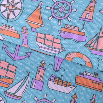 Cartoon Style Ship Waterproof Oxford