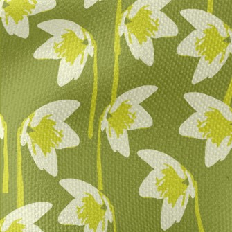 Abstract Green Flower Waterproof Canvas