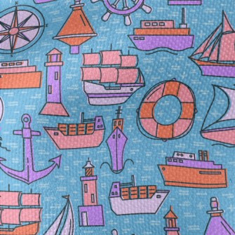Cartoon Style Ship Waterproof Canvas