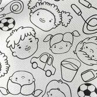 Happy Hand Drawn Children Waterproof Canvas