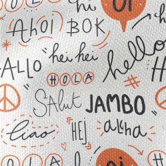 Hello In Different Languages Waterproof Canvas