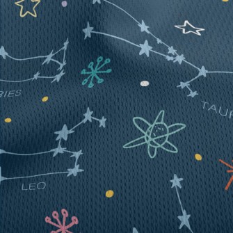 Hand Drawn Constellation Map Athletic Mesh Flat Back