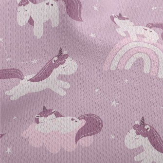 Purple Fairy Tale Unicorn Athletic Mesh Flat Back