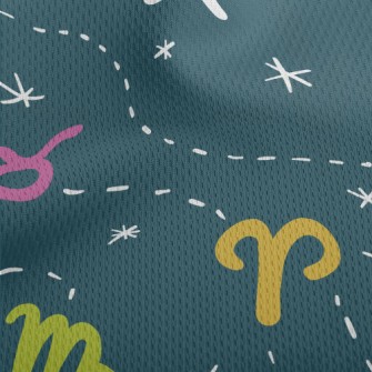 Cute Constellation Pattern Athletic Mesh Flat Back