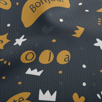 Hello In Multiple Languages Athletic Mesh Flat Back