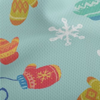 Winter Wool Gloves Athletic Mesh Flat Back