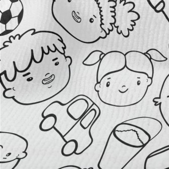 Happy Hand Drawn Children Terry