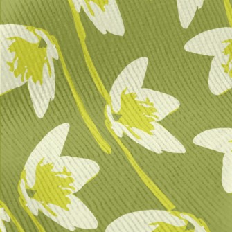 Abstract Green Flower Standard Corduroy