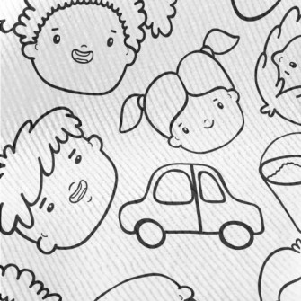 Happy Hand Drawn Children Standard Corduroy