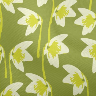 Abstract Green Flower Dobby