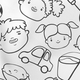 Happy Hand Drawn Children Stretch Ponte