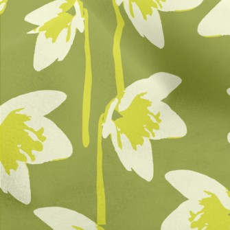 Abstract Green Flower Micro Fleece