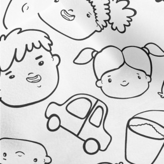 Happy Hand Drawn Children Micro Fleece