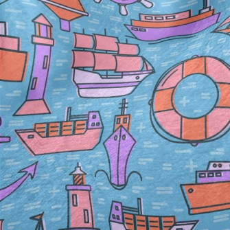 Cartoon Style Ship Minky