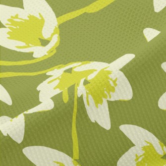 Abstract Green Flower Piqué