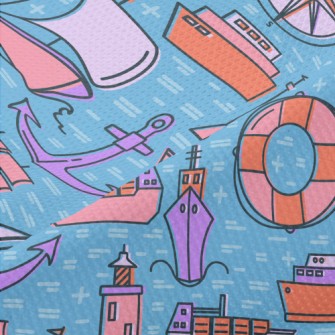 Cartoon Style Ship Piqué