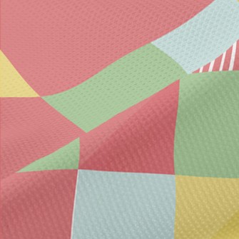 Geometric Colorful Squares Piqué