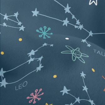 Hand Drawn Constellation Map Lightweight Performance Linen