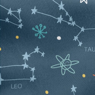 Hand Drawn Constellation Map Jersey Backed Fleece
