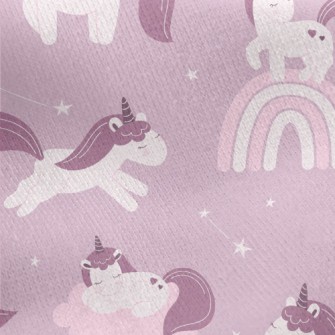 Purple Fairy Tale Unicorn Jersey Backed Fleece