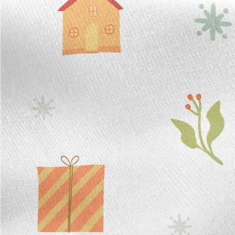 Winter Birds And Gifts Jersey Backed Fleece