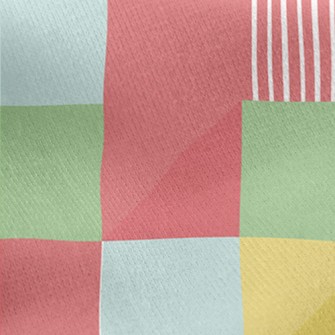 Geometric Colorful Squares Jersey Backed Fleece