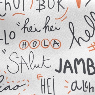 Hello In Different Languages Jersey Backed Fleece