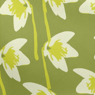 Abstract Green Flower Pongee