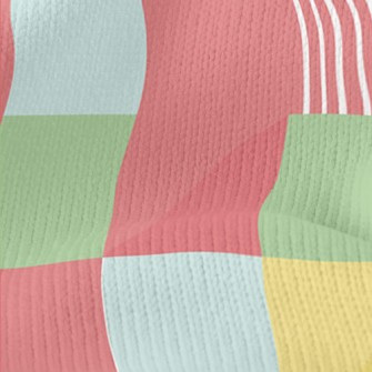 Geometric Colorful Squares Stretch Jersey