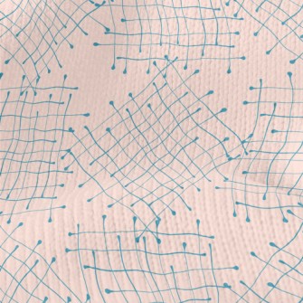 Distorted Line Grid Stretch Jersey