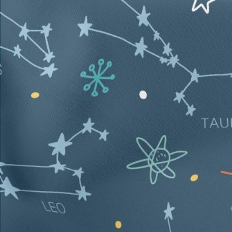 Hand Drawn Constellation Map Lightweight Cotton Poplin