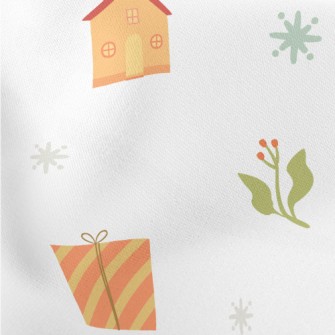 Winter Birds And Gifts Lightweight Cotton Poplin