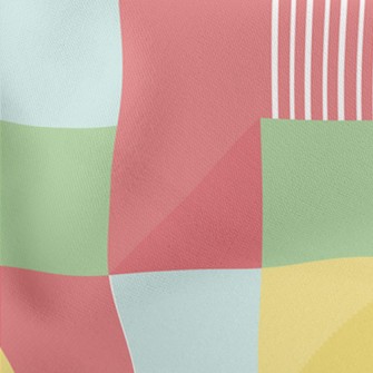 Geometric Colorful Squares Lightweight Cotton Poplin