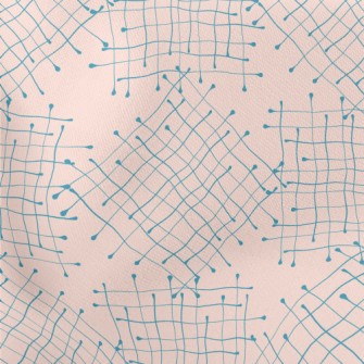 Distorted Line Grid Lightweight Cotton Poplin