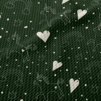 Fairytale Unicorn And Love Hea Birdseye Piqué