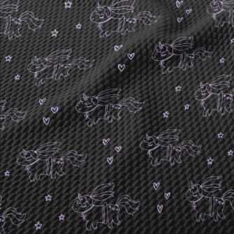 Unicorn And Hand Drawn Love Birdseye Piqué