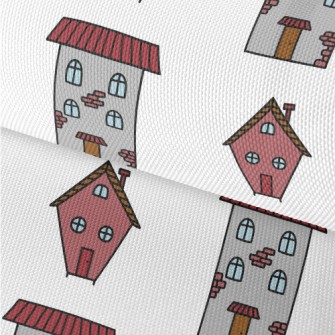 Hand Drawn Cartoon Houses Waterproof Oxford
