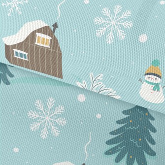 Winter Snowman With Snowflakes Waterproof Oxford