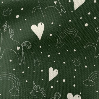 Fairytale Unicorn And Love Hea Waterproof Canvas