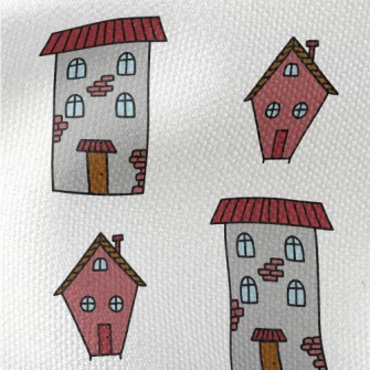 Hand Drawn Cartoon Houses Waterproof Canvas