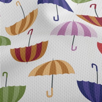 Autumn Colored Umbrellas Athletic Mesh Flat Back