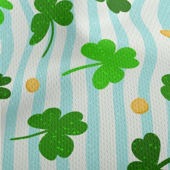 Blue And White Stripes With Lu Athletic Mesh Flat Back