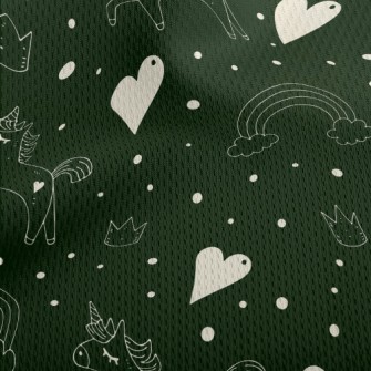 Fairytale Unicorn And Love Hea Athletic Mesh Flat Back