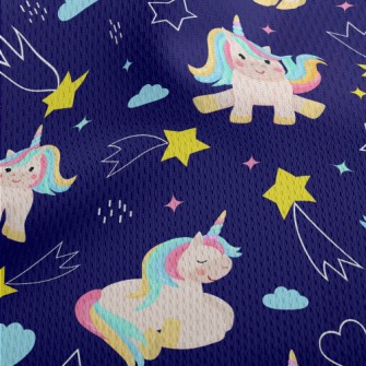 Cute Rainbow Unicorn Athletic Mesh Flat Back