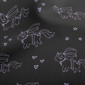 Unicorn And Hand Drawn Love Athletic Mesh Flat Back