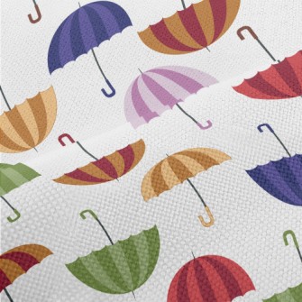 Autumn Colored Umbrellas Performance Linen