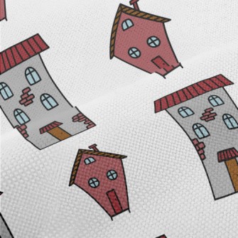 Hand Drawn Cartoon Houses Performance Linen