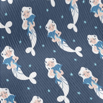 White Mermaid Hugging Dolphin Standard Corduroy