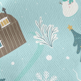 Winter Snowman With Snowflakes Standard Corduroy